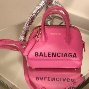 Balenciaga XXS VILLE Hot Pink Gold Hardware insta @DianeOSaurusRex